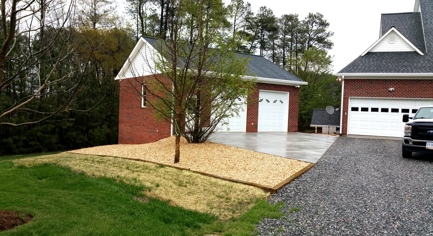 Completed detached garage