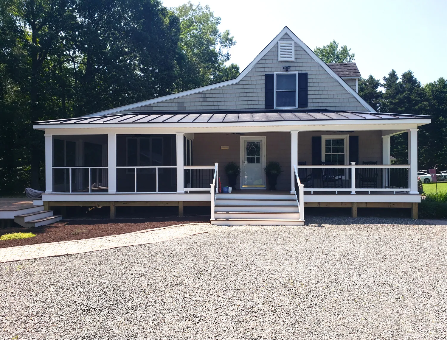 Screened porch and covered deck